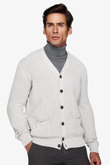 Cardigan costa inglese grigio chiaro-Dan John