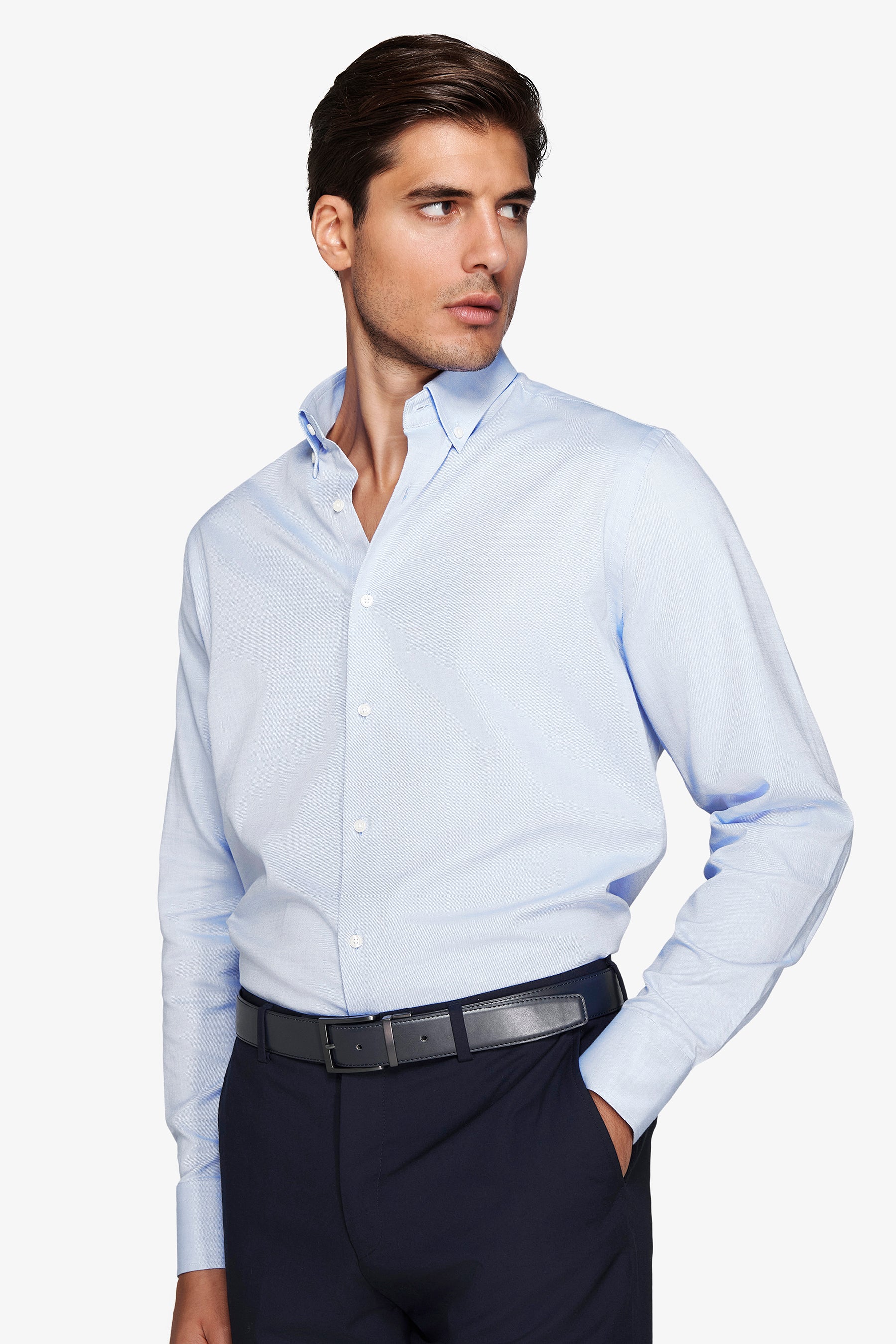 Camicia oxford button down azzurra-Dan John