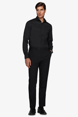 Camicia stretch unita nera slim-Dan John