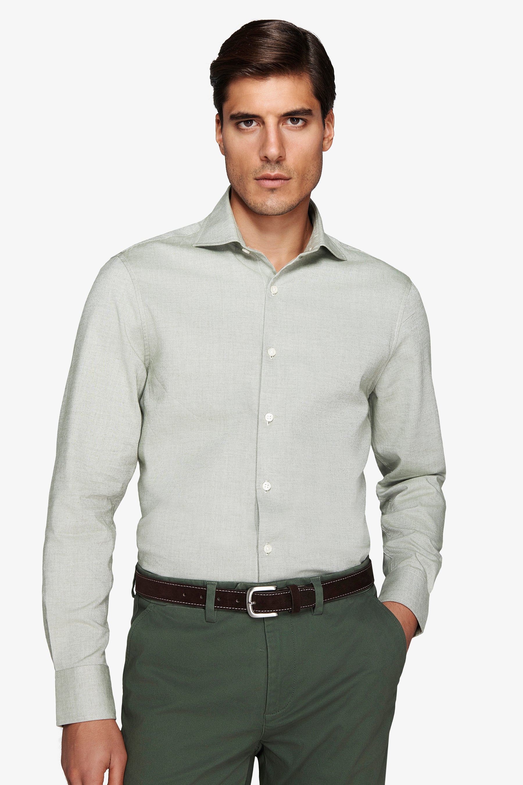 Camicia effetto flanella verde-Dan John