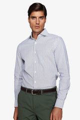 Camicia a righe operata verde-Dan John