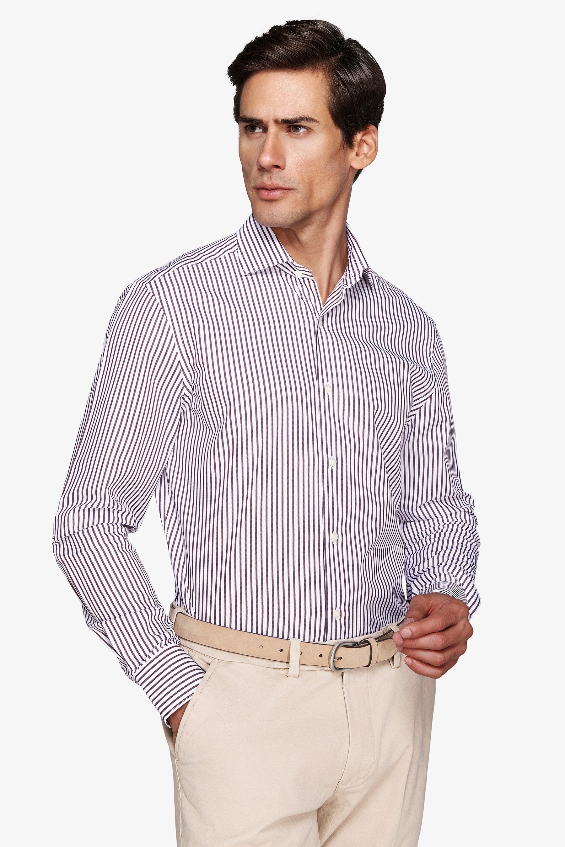Camicia a righe bordeaux-Dan John