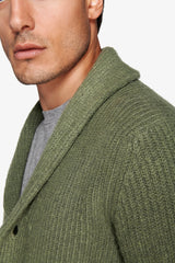 Cardigan collo sciallato verde-Dan John