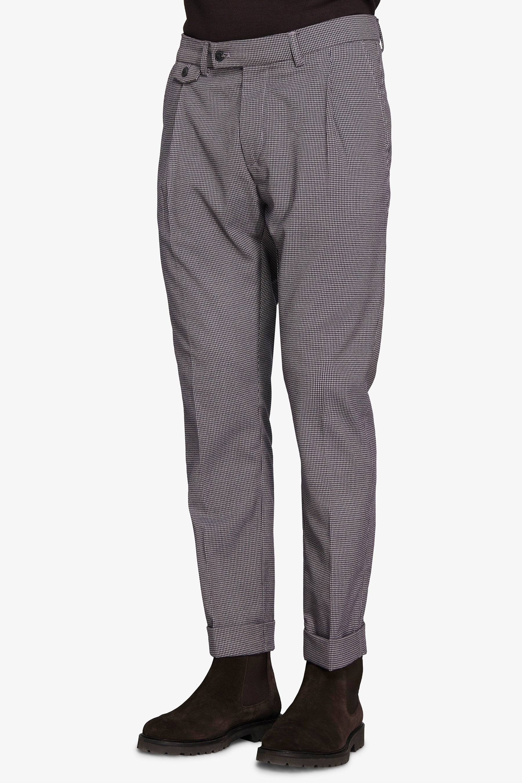 Pantaloni pied de poule tortora-Dan John