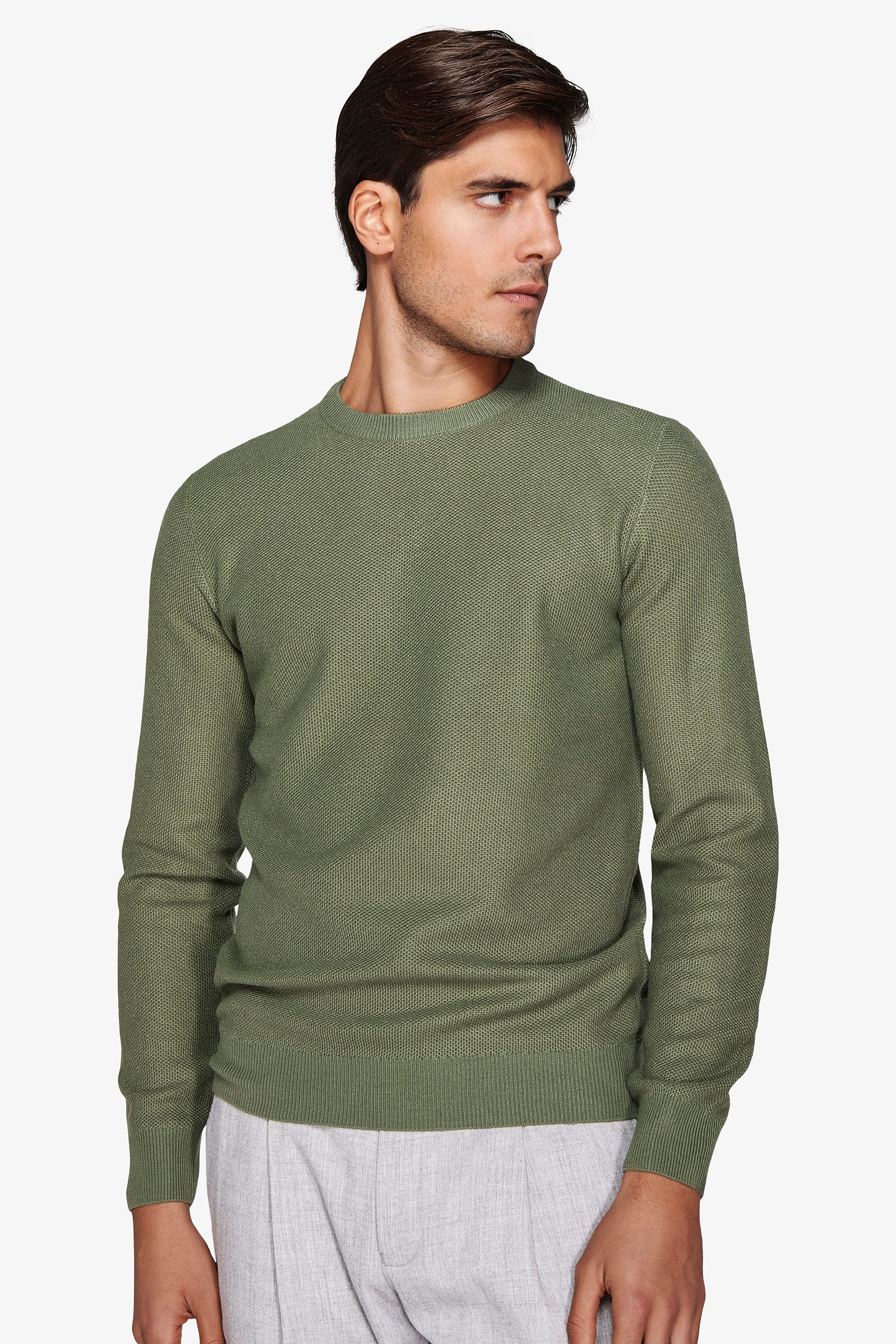 Maglia girocollo armaturata chicco riso verde-Dan John