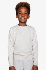 Maglia girocollo mouline' grigio chiaro Kids-Dan John