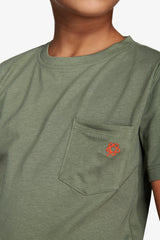 T-shirt basic con taschino verde Kids-Dan John
