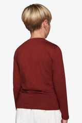 T-shirt con ricamo bordeaux Kids-Dan John
