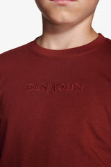 T-shirt con ricamo bordeaux Kids-Dan John