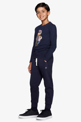 T-shirt con stampa frontale blu Kids-Dan John
