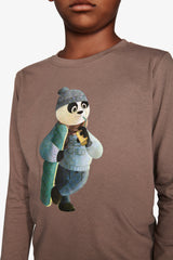 T-shirt con stampa frontale tortora Kids-Dan John