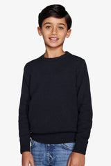 Maglia girocollo rasata blu Kids-Dan John