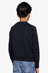Maglia girocollo rasata blu Kids-Dan John