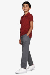 Polo con ricamo bordeaux Kids-Dan John