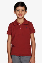 Polo con ricamo bordeaux Kids-Dan John