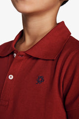 Polo con ricamo bordeaux Kids-Dan John