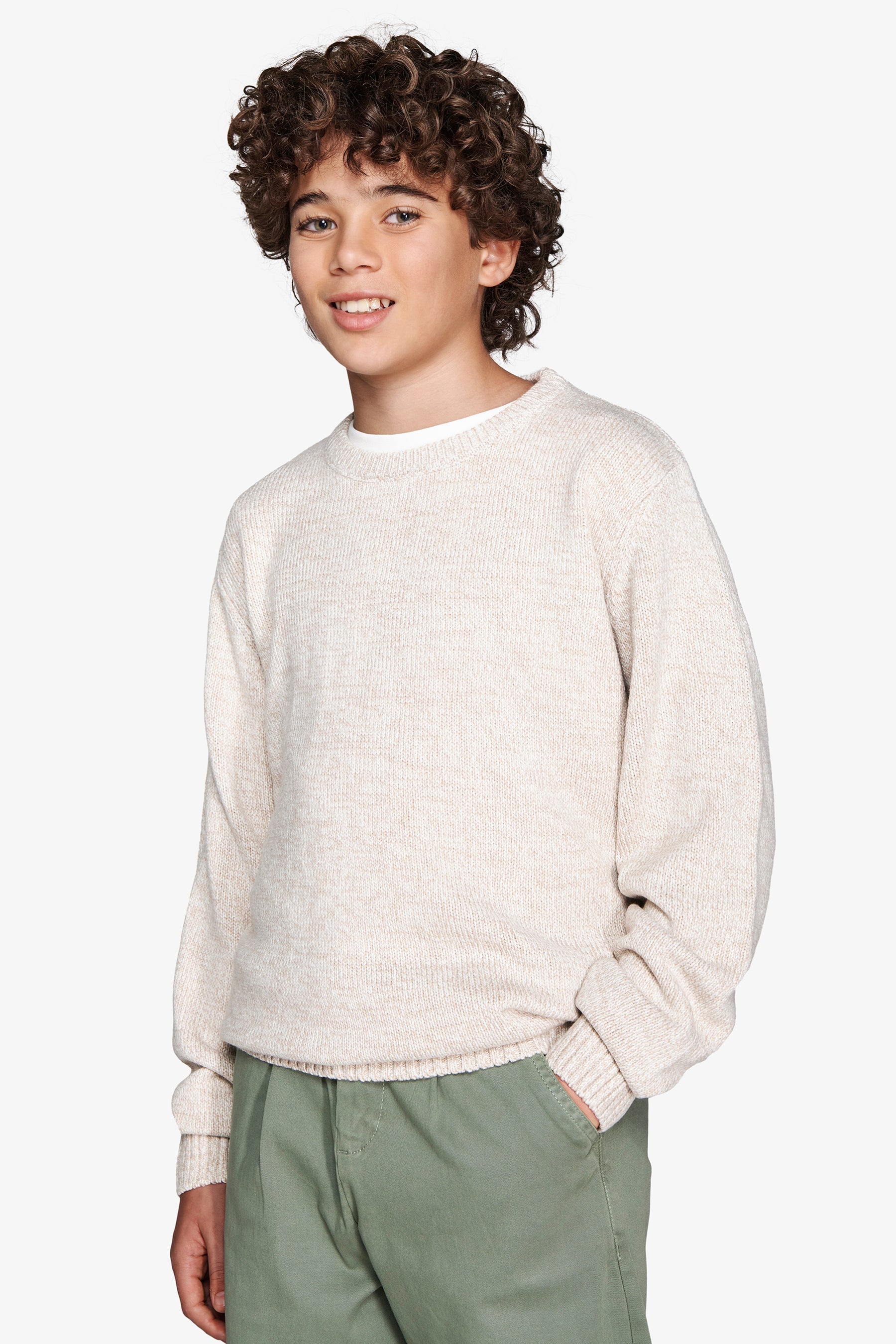Maglia girocollo mouline' corda Kids-Dan John