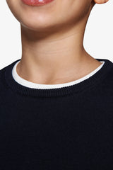 Maglia girocollo blu Kids-Dan John
