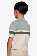 Polo in maglia a righe light green Kids-Dan John