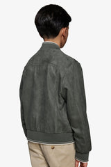 Bomber in ecosuede traforato verde Kids-Dan John