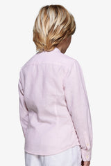 Camicia coreana a righe misto lino rosa Kids-Dan John