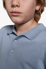 Polo in maglia celeste Kids-Dan John