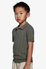 Polo in maglia costa piatta verde Kids-Dan John