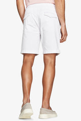 White Herringbone Bermuda Shorts