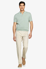 Polo in maglia basic in cotone light green-Dan John