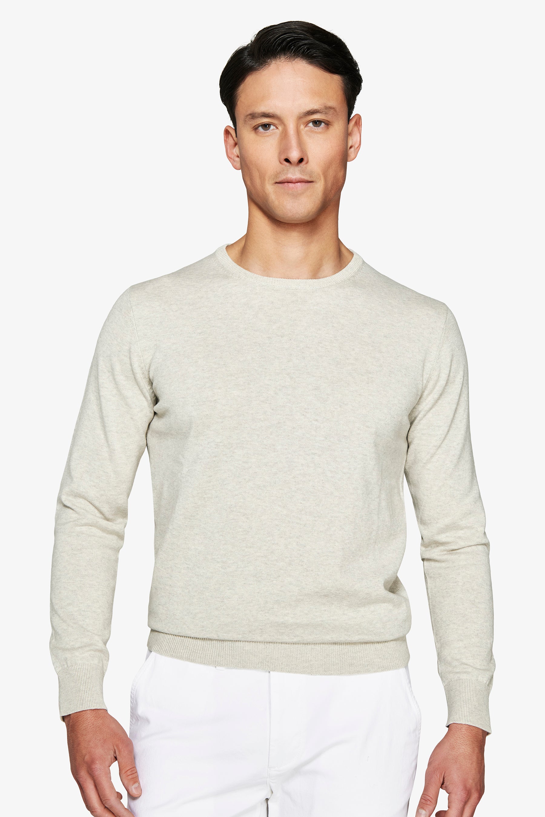 Maglia girocollo basic in cotone grigia-Dan John