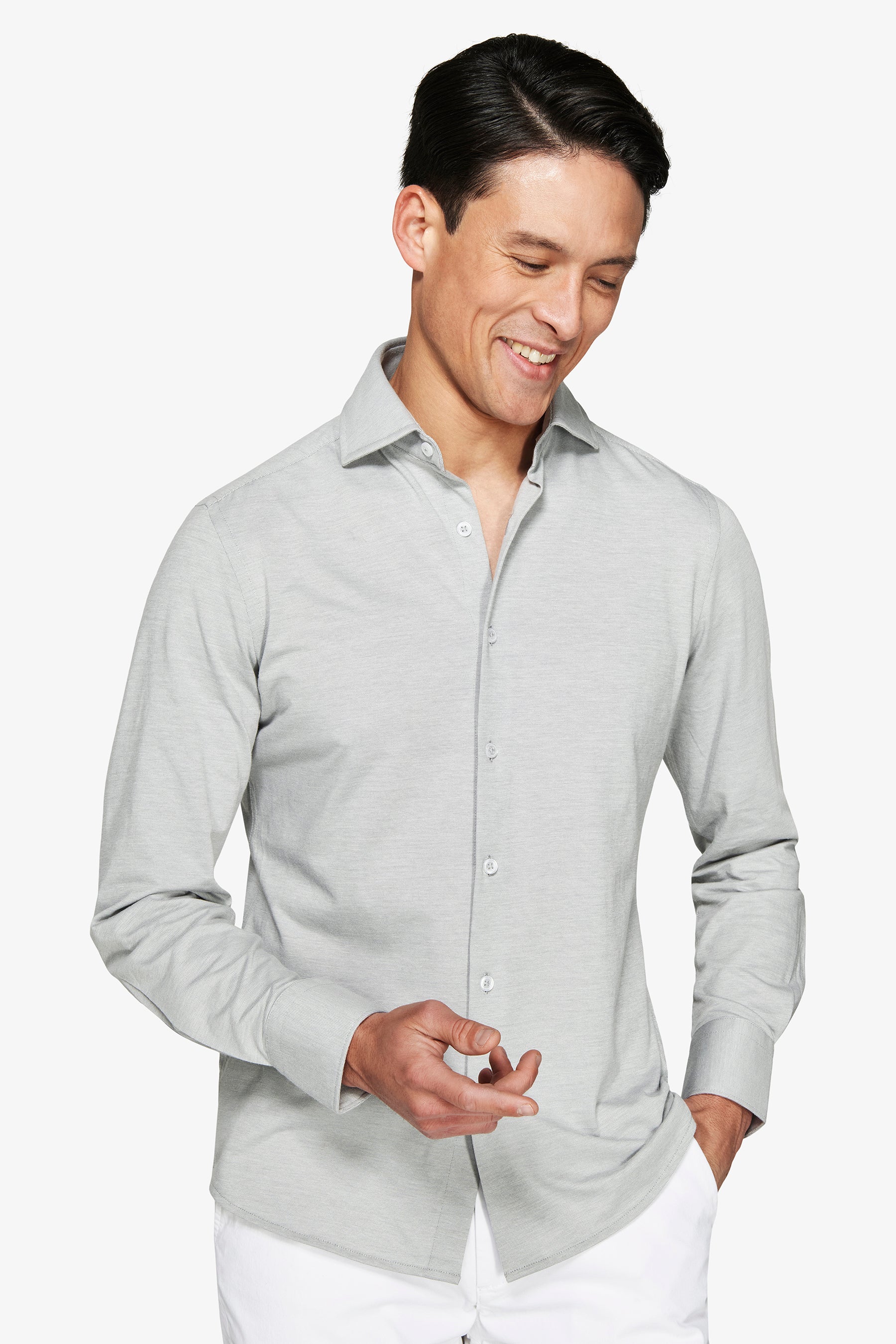 Camicia piquet grigia-Dan John