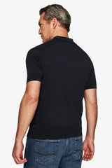 Polo in maglia basic in cotone blu-Dan John