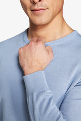 Maglia girocollo basic in cotone azzurra-Dan John