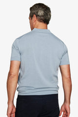 Polo in maglia basic in cotone celeste-Dan John