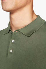 Polo in maglia basic in cotone verde-Dan John