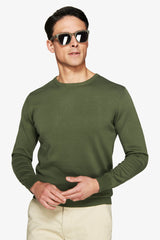 Maglia girocollo basic in cotone verde-Dan John