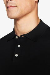Polo in maglia basic in cotone nera-Dan John