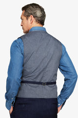 Gilet effetto denim blu scuro-Dan John