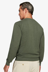 Maglia girocollo armaturata melange verde-Dan John
