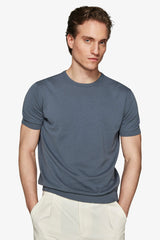 T-shirt in maglia basic in cotone avion-Dan John
