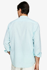 Korean mint linen blend shirt