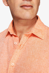 Camicia misto lino relaxed arancio-Dan John