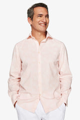 Linen blend shirt with pink flower print