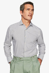 Camicia a righe fine verde-Dan John