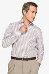 Camicia a righe fine tortora-Dan John