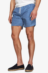 Blue geometric print swimsuit