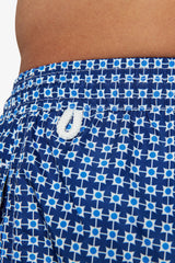 Blue geometric print swimsuit