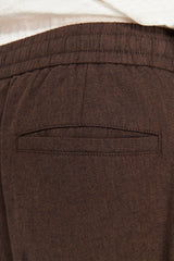 Brown linen blend trousers "Volume"