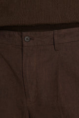 "Volume" dark linen blend Bermuda shorts