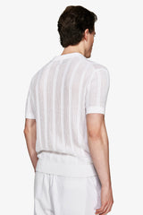 White "Volume" woven polo shirt